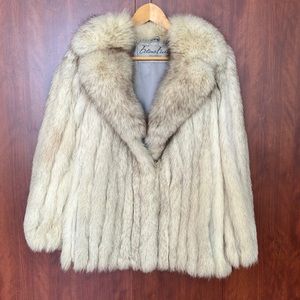 Amazing vintage silver fox fur coat - small